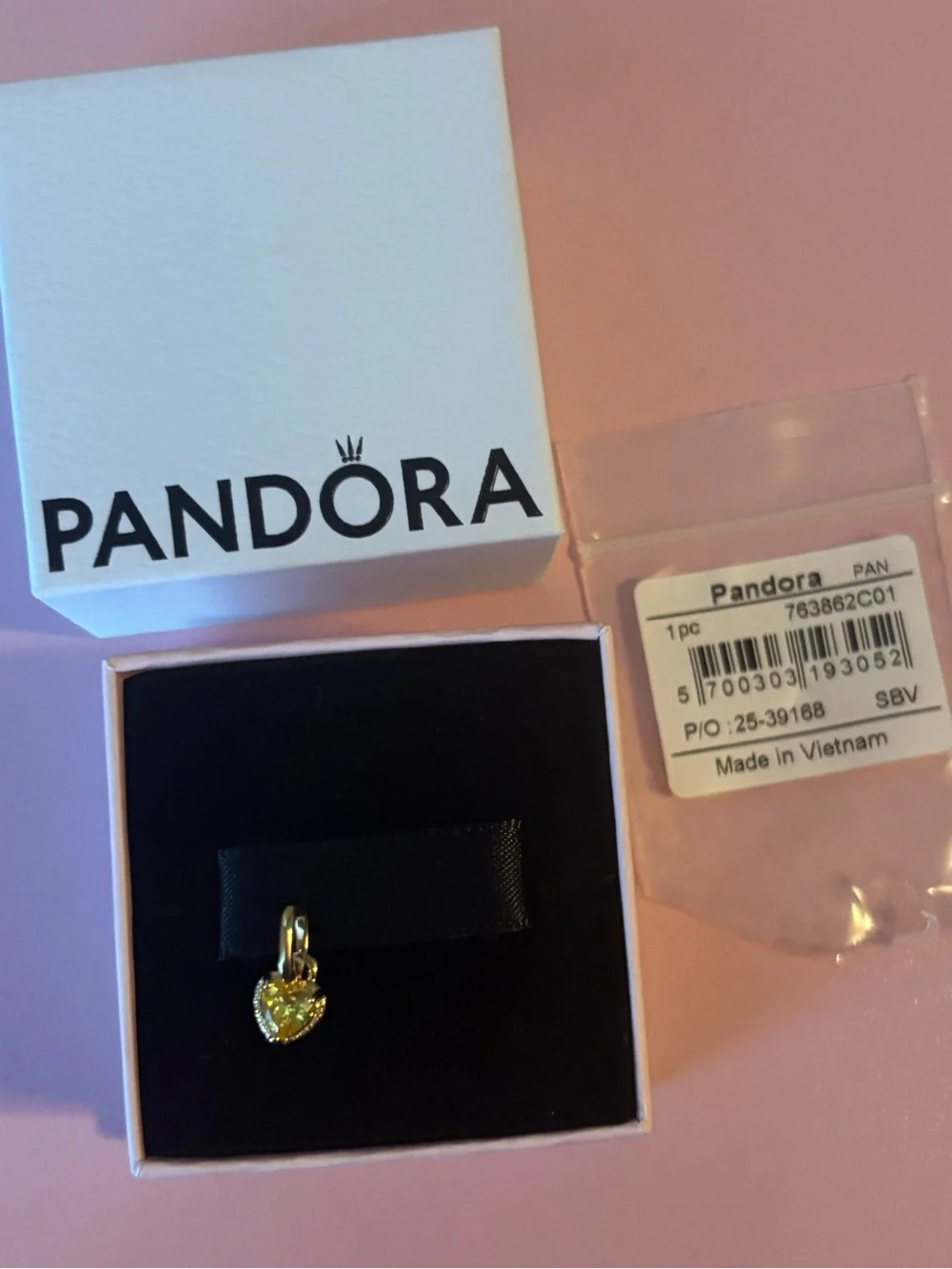 Pandora Heart Mini Dangle Charm